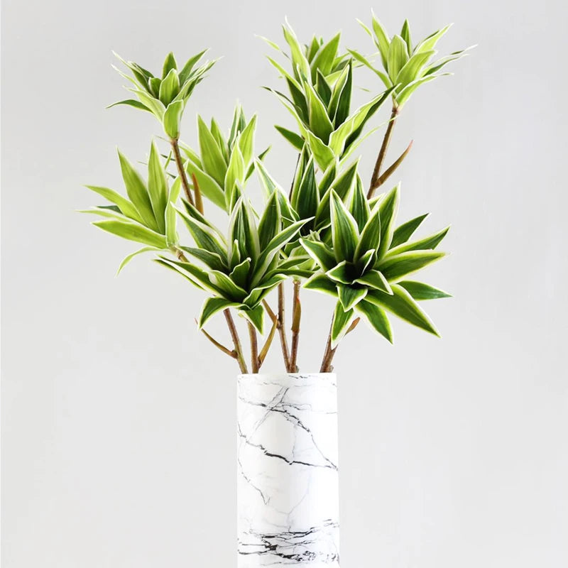 grande branche de bambou artificielle avec fleurs et feuilles décoratives - vue 6 sur 8