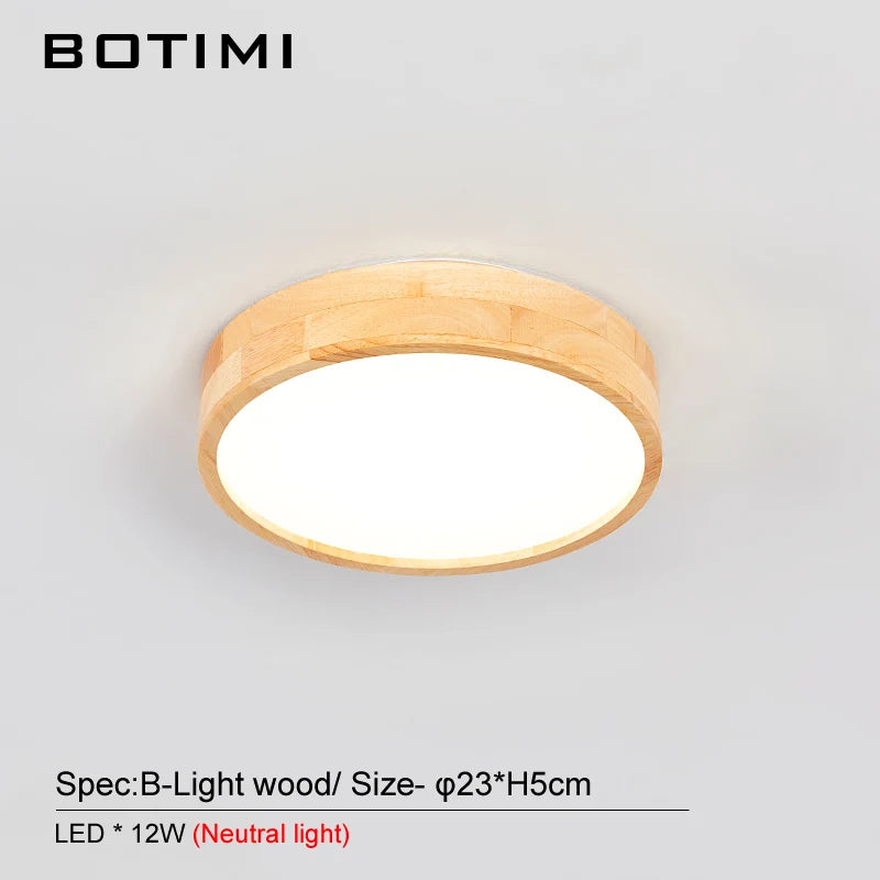 Plafonnier rond japonais en bois naturel - vue 9 sur 9