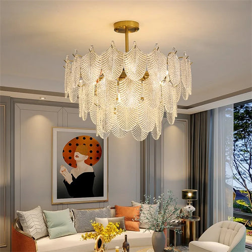 lustre de luxe en verre pour décoration intérieure élégante et moderne - vue 3 sur 17