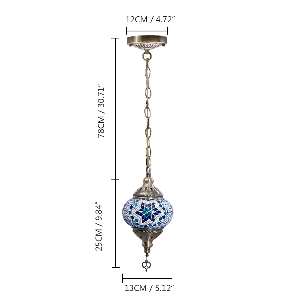 suspension turque en verre mosaïque artisanale décoration méditerranéenne - vue 22 sur 27