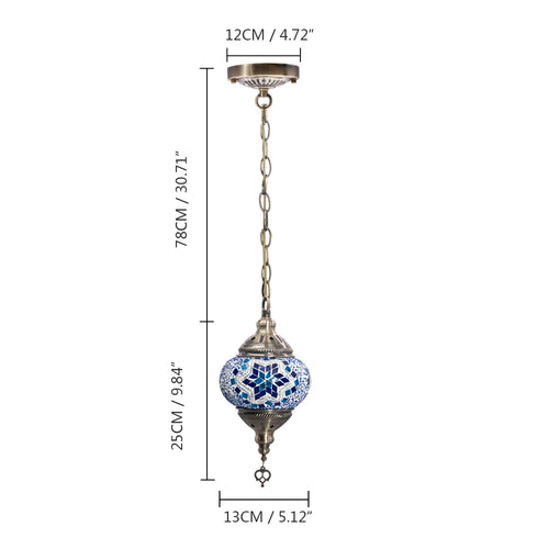 suspension turque en verre mosaïque artisanale décoration méditerranéenne - vue 22 sur 27