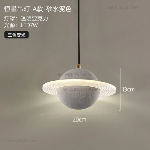 suspension modernes en ciment led pour restaurant barre lumineuse - vue 12 sur 23