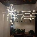 suspension postmoderne en verre transparent pour espaces modernes