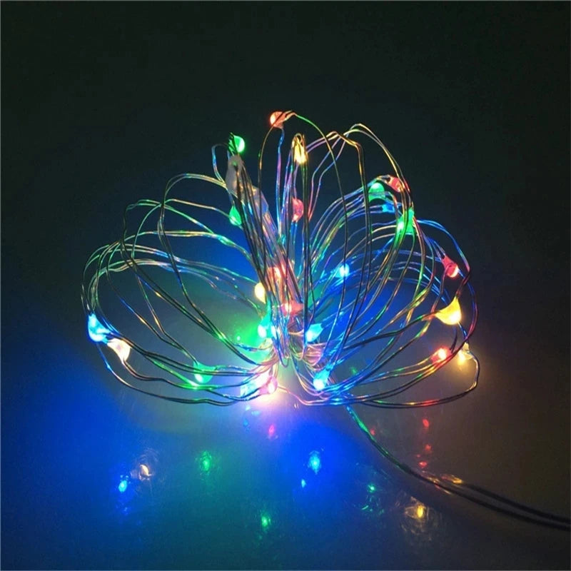 guirlande lumineuse décorative à 100 led avec piles aa - vue 3 sur 6