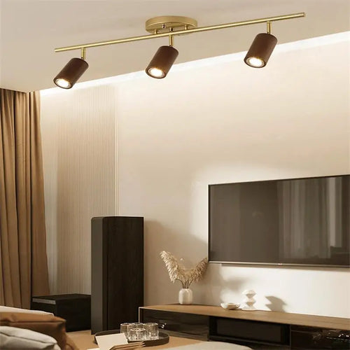 lampe led en bois moderne montée en surface avec plusieurs têtes - vue 3 sur 14