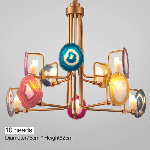 Lustre créatif nordique en Agate à deux niveaux - vue 10 sur 9
