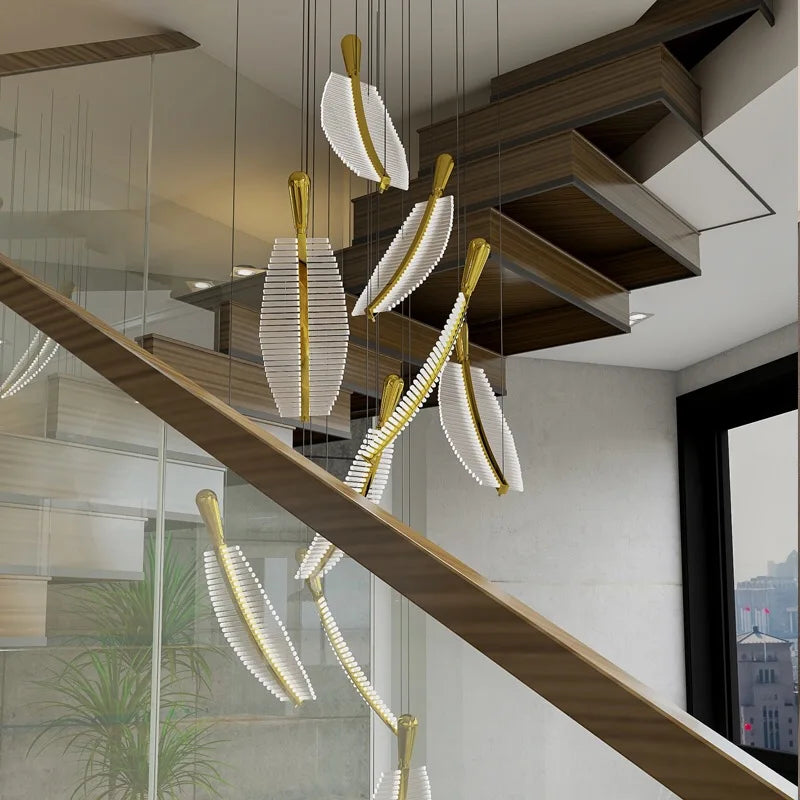 suspension moderne en forme de feuille pour décoration intérieure - vue 3 sur 6
