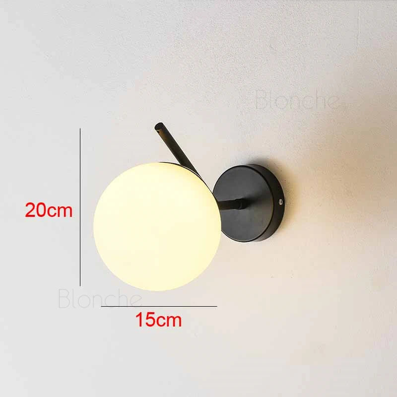 applique murale créative en métal avec boule de verre moderne - vue 10 sur 10