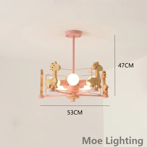 suspension girafe en bois à led pour enfants - vue 8 sur 12