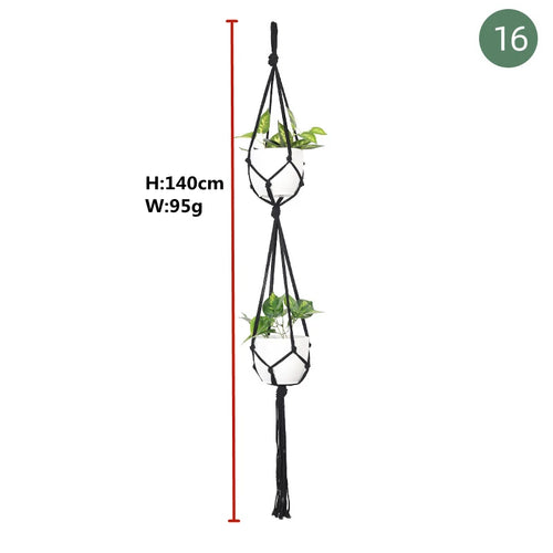 paniers suspendus en macramé pour plantes et décoration - vue 27 sur 30