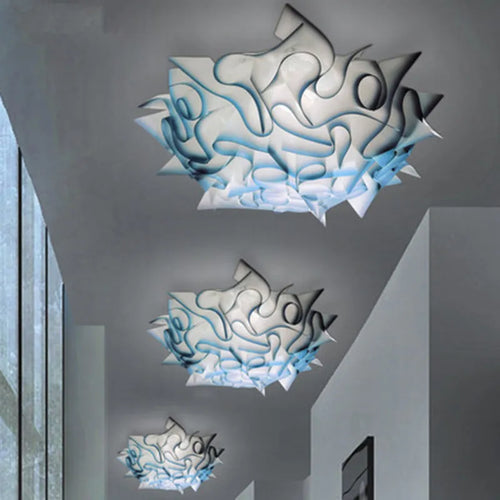 plafonnier led design floral avec télécommande et variateur - vue 3 sur 11