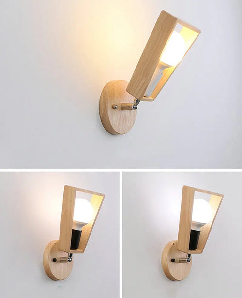 applique murale nordique en bois avec support réglable - vue 4 sur 7