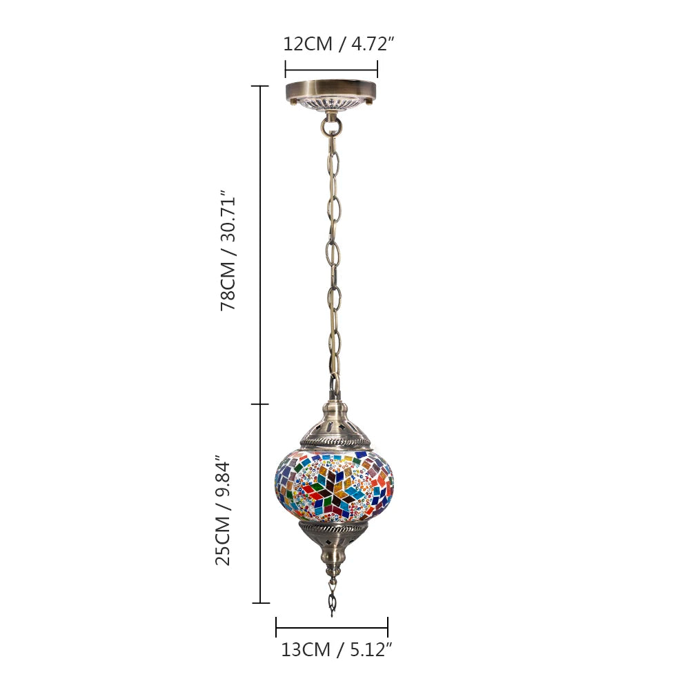 suspension turque en verre mosaïque artisanale décoration méditerranéenne - vue 26 sur 27