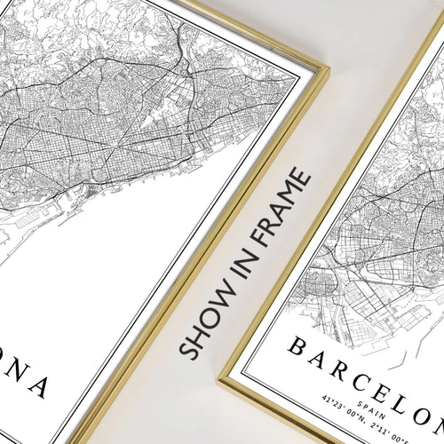 carte artistique des villes espagnoles pour décoration intérieure - vue 5 sur 12