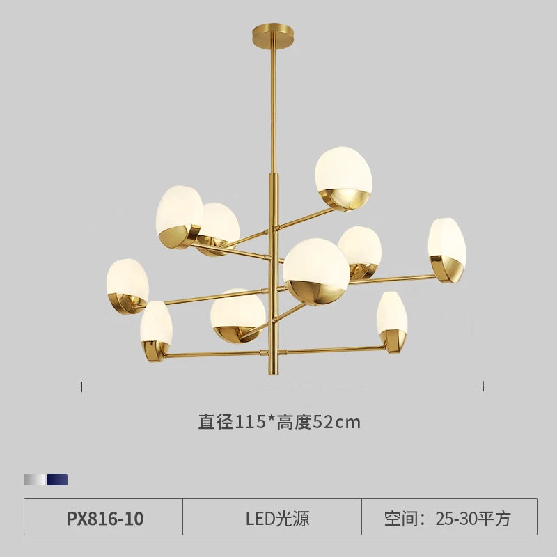 lustre moderne en verre à LED design créatif pour intérieur élégant - vue 7 sur 10