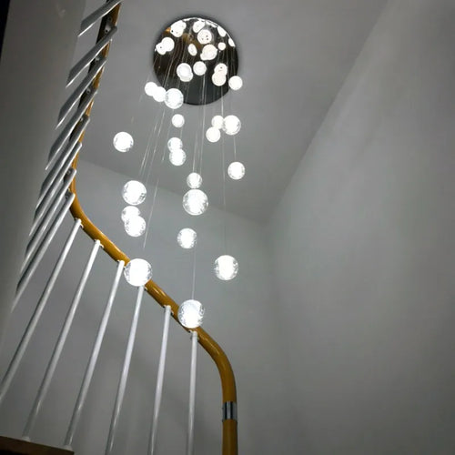 lustre long en cristal pour une ambiance moderne et élégante - vue 5 sur 17