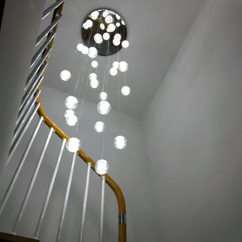 lustre long en cristal pour une ambiance moderne et élégante - vue 5 sur 17