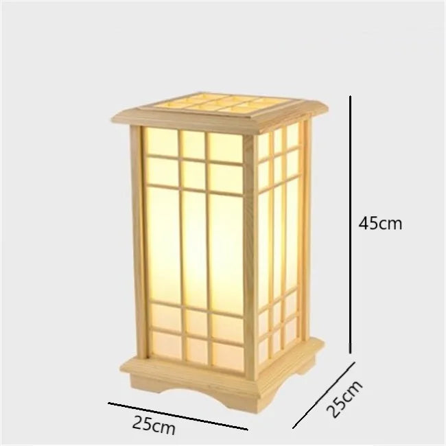 lampadaire tatami japonais moderne en bois massif led - vue 7 sur 7