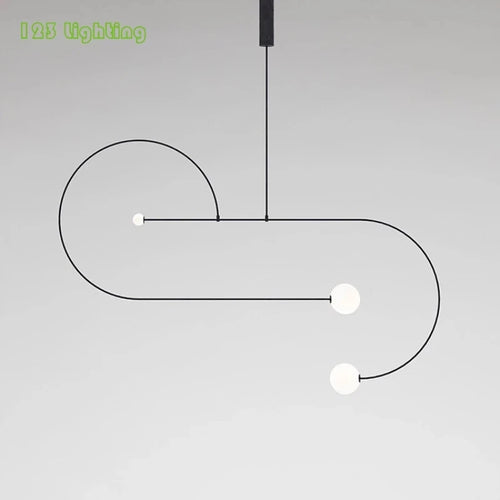 suspension moderne en métal noir pour intérieur contemporain - vue 2 sur 14