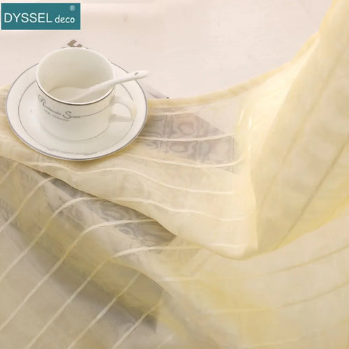 Rideau tulle carreaux style europeen pour salon chambre - vue 5 sur 7