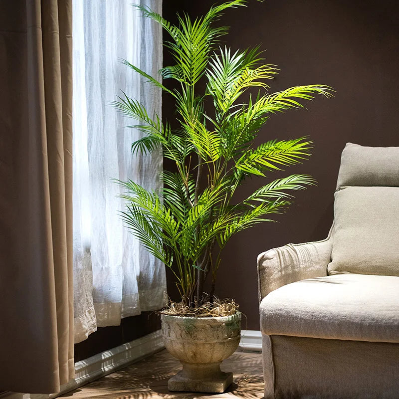 plantes tropicales palmier artificiel branches en plastique réalistes - vue 6 sur 12