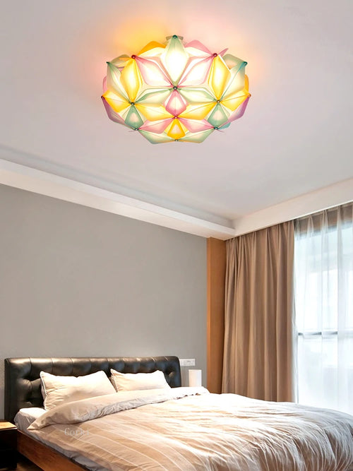 plafonnier en pvc coloré avec télécommande et intensité variable - vue 3 sur 13