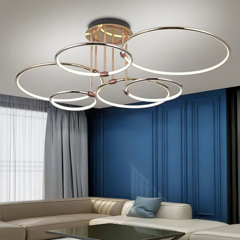 lustre circulaire moderne et luxueux pour éclairage intérieur - vue 5 sur 11