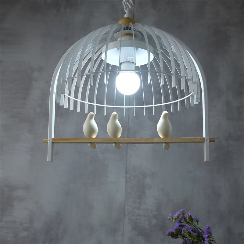 suspension moderne en fer pour oiseaux et décoration intérieure - vue 5 sur 9