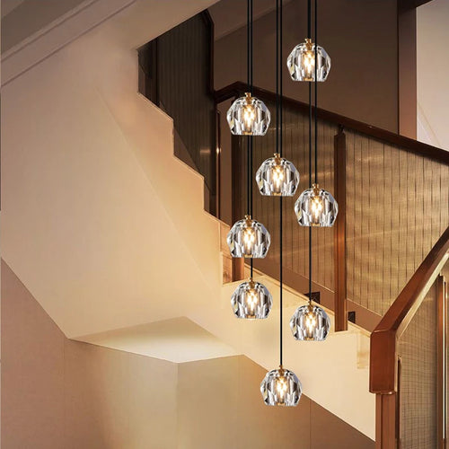 lustre contemporain en cristal pour restaurant café et bar - vue 5 sur 11