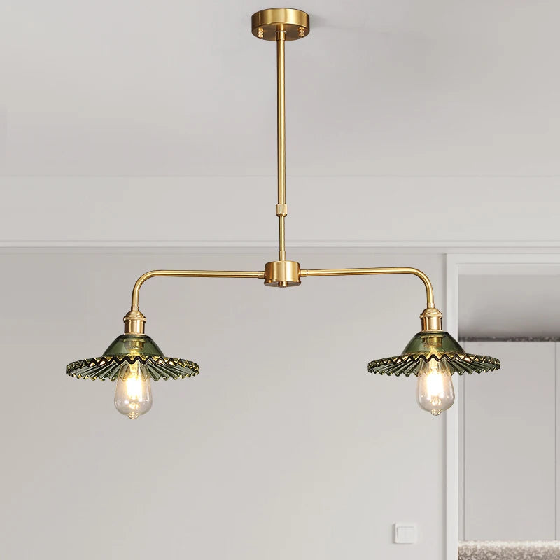All copper dining room, simple table lamp, modern retro, nostalgic, Nordic porch, coffee shop, American style country Chandelier - vue 1 sur 8