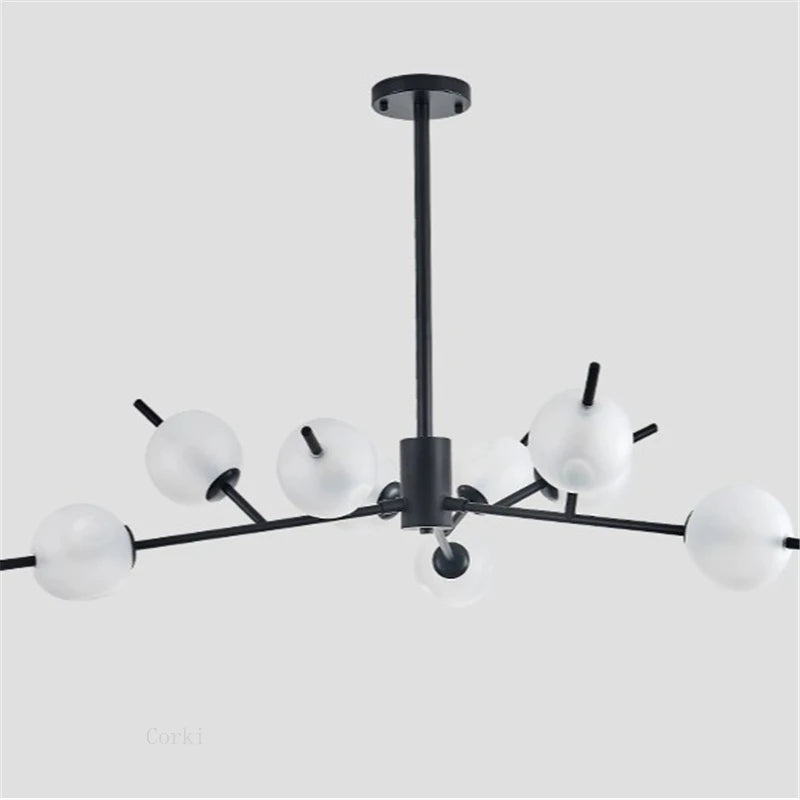 lustre en verre moderne style nordique pour décoration intérieure - vue 5 sur 14