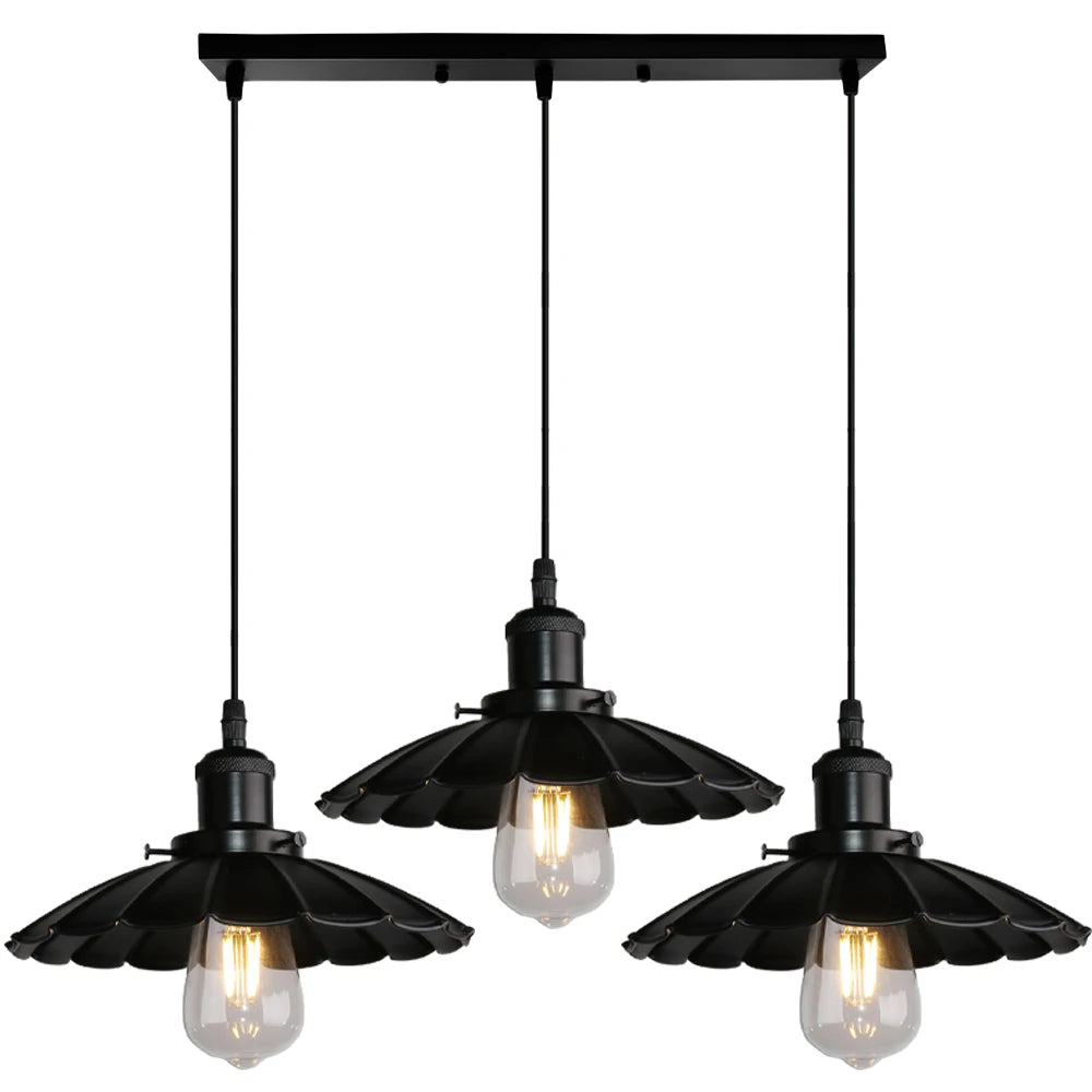 lustre vintage loft suspension lampe industrielle rétro salon - vue 13 sur 14