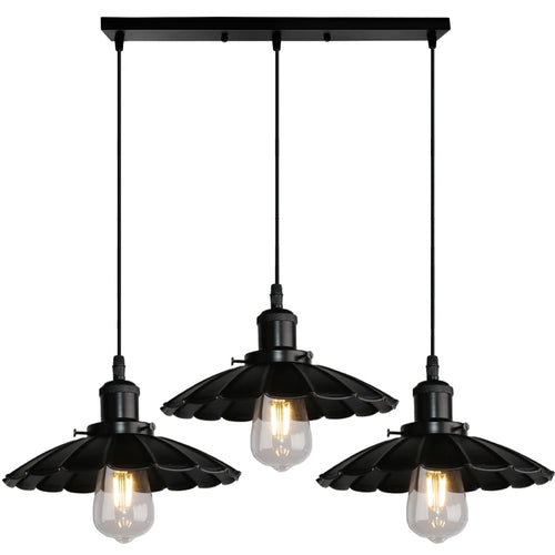 lustre vintage loft suspension lampe industrielle rétro salon - vue 13 sur 14