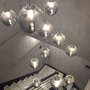 lustre moderne en boule de verre en spirale g4 pour duplex nordique