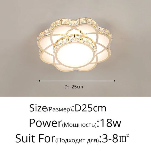 plafonnier led intelligent avec motif de fleur en cristal moderne - vue 11 sur 12
