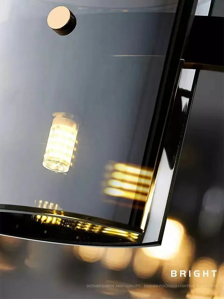 lustre moderne de luxe simple en verre led nordique - vue 5 sur 12