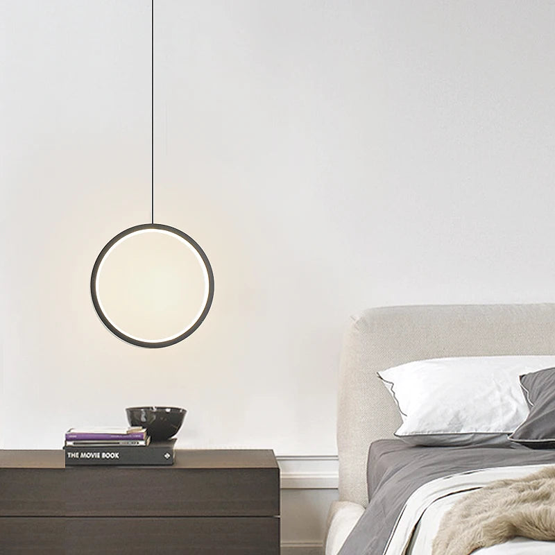 suspension ronde moderne pour éclairage latéral led - vue 6 sur 12