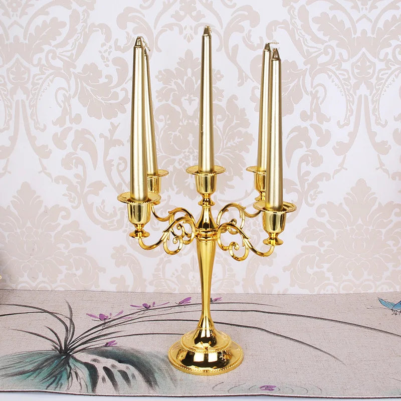 bougeoir rétro à cinq bras pour décoration intérieure romantique - vue 6 sur 10