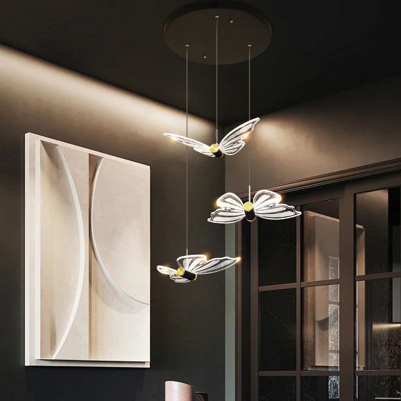 lustre moderne design papillon pour intérieur élégant et chaleureux - vue 4 sur 16