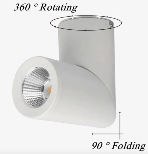 Spot Downlights LED rotatifs à intensité variable 7W9W12W15W COB LED AC110-220V LED éclairage intérieur blanc froid chaud - vue 4 sur 6