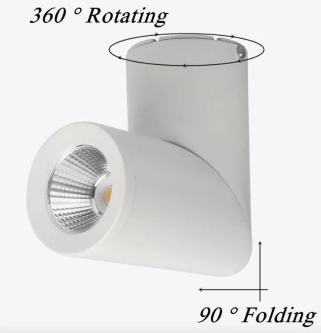 Spot Downlights LED rotatifs à intensité variable 7W9W12W15W COB LED AC110-220V LED éclairage intérieur blanc froid chaud - vue 3 sur 6