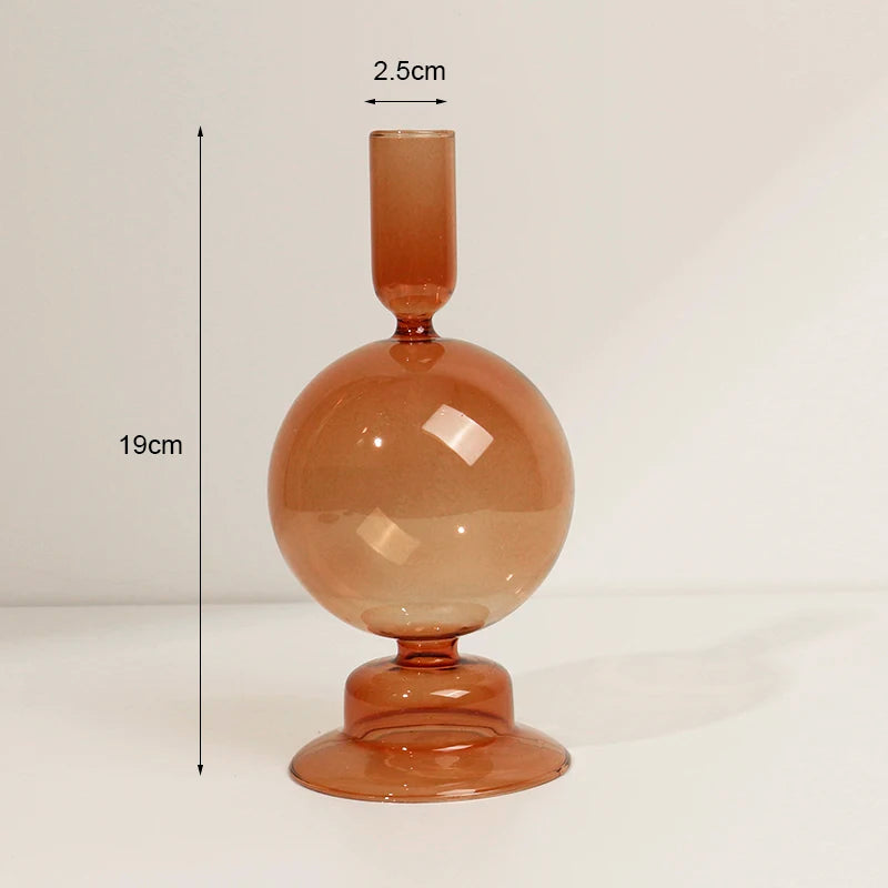 bougeoirs en verre pour décoration de table festive - vue 8 sur 11