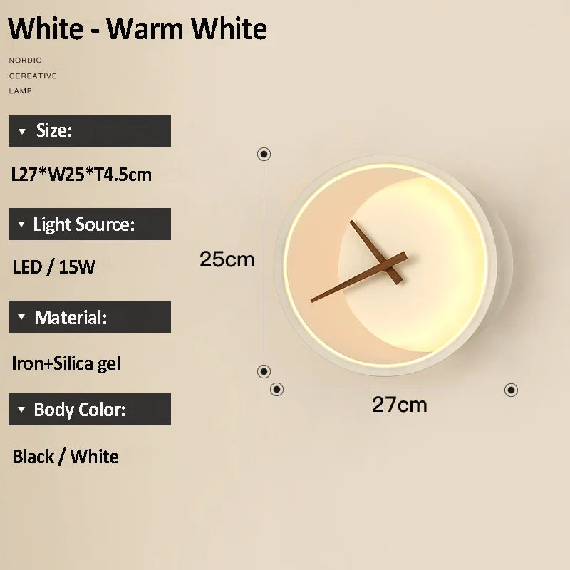 applique murale led design nordique en forme de croissant - vue 4 sur 8
