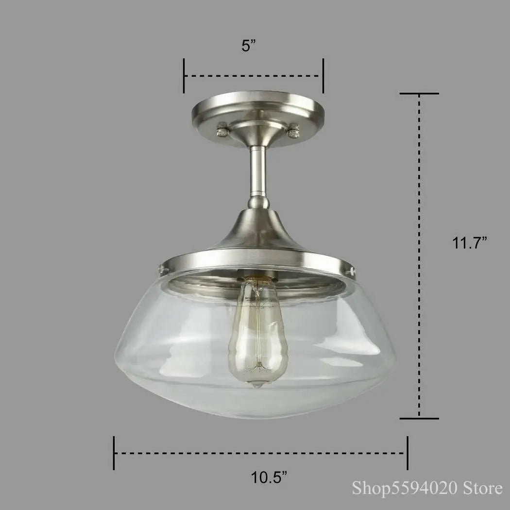 lustre rétro-industriel en cristal clair lumière intérieure - vue 7 sur 8