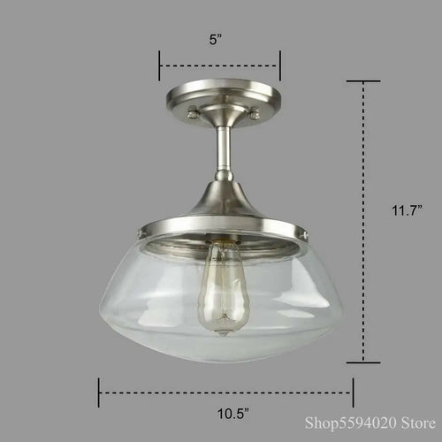 lustre rétro-industriel en cristal clair lumière intérieure - vue 8 sur 8