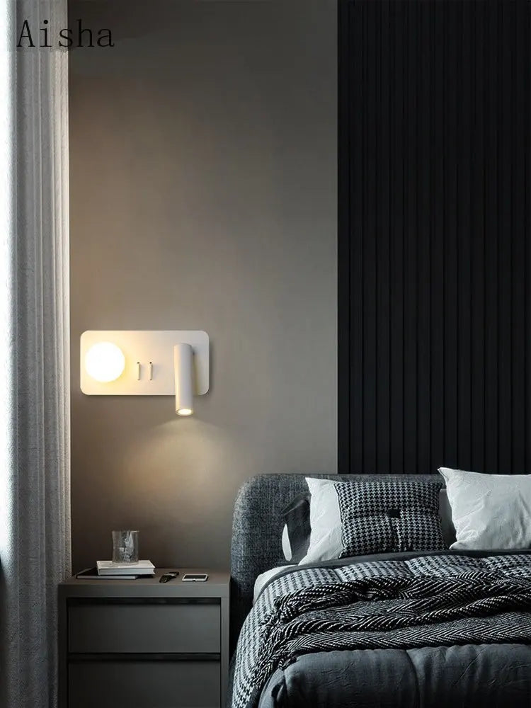 applique murale moderne rotative à led pour intérieur décoratif - vue 3 sur 10