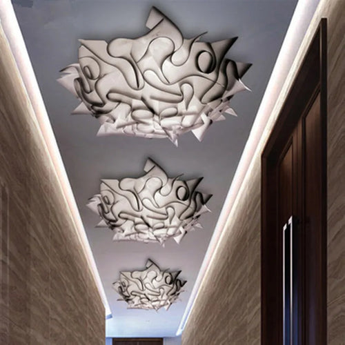 plafonnier led design floral avec télécommande et variateur - vue 7 sur 11