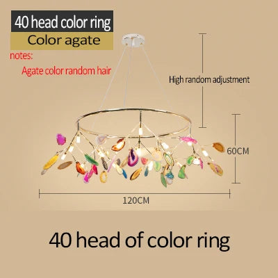 suspension moderne en agate colorée design nordique pour décoration intérieure