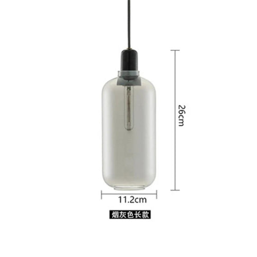 suspension à led en verre et marbre design danois rétro industriel - vue 11 sur 12