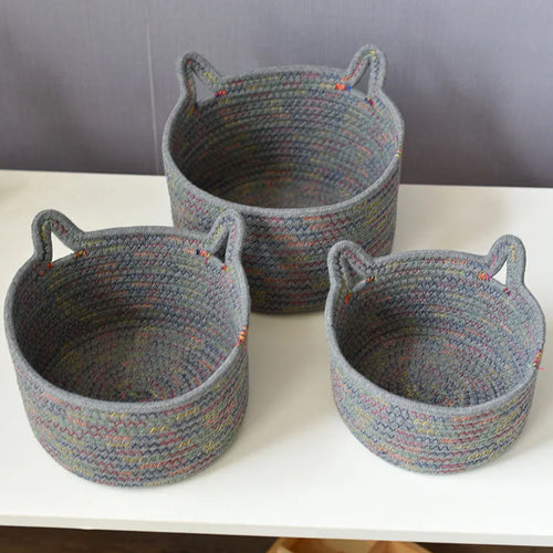 panier de rangement en corde pour cosmétiques et objets divers - vue 3 sur 8